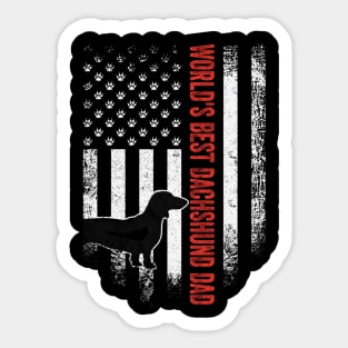 World's Best Dachshund Dad USA Flag Sticker